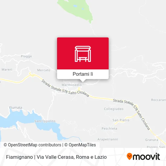 Mappa Fiamignano | Via Valle Cerasa