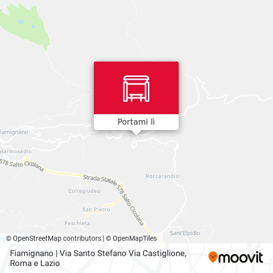 Mappa Fiamignano | Via Santo Stefano Via Castiglione