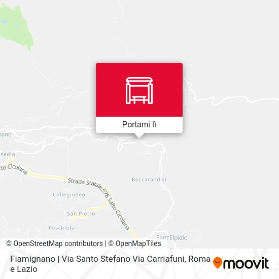 Mappa Fiamignano | Via Santo Stefano Via Carriafuni