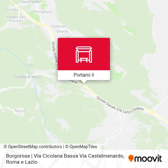 Mappa Borgorose | Via Cicolana Bassa Via Castelmenardo