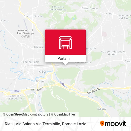 Mappa Rieti | Via Salaria Via Terminillo