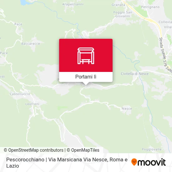 Mappa Pescorocchiano | Via Marsicana Via Nesce