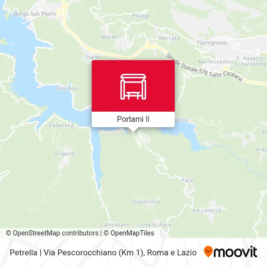 Mappa Petrella | Via Pescorocchiano (Km 1)