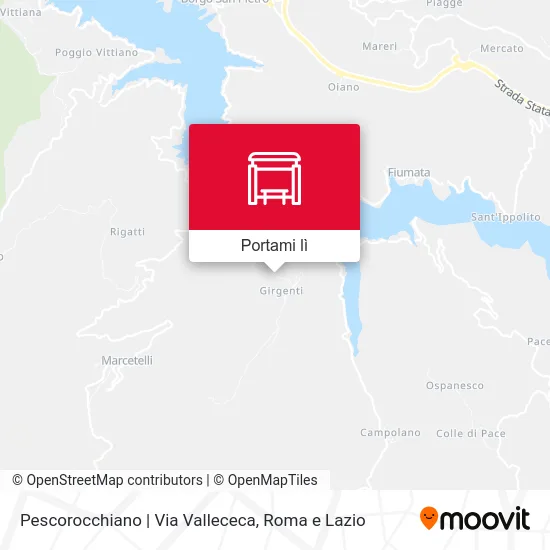 Mappa Pescorocchiano | Via Vallececa