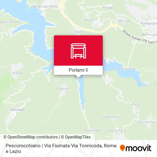 Mappa Pescorocchiano | Via Fiumata Via Tonnicoda