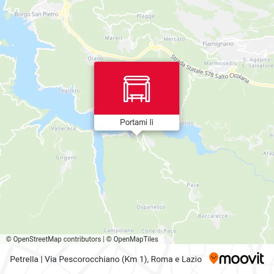 Mappa Petrella | Via Pescorocchiano (Km 1)