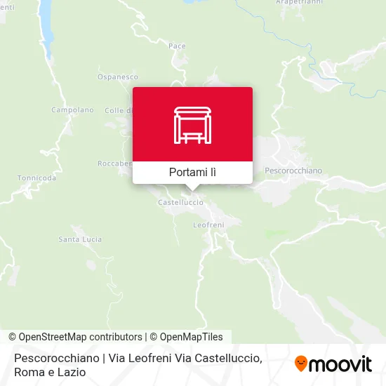 Mappa Pescorocchiano | Via Leofreni Via Castelluccio