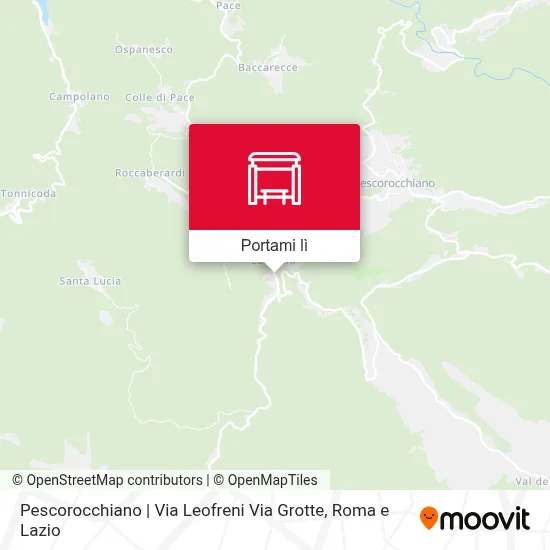 Mappa Pescorocchiano | Via Leofreni Via Grotte