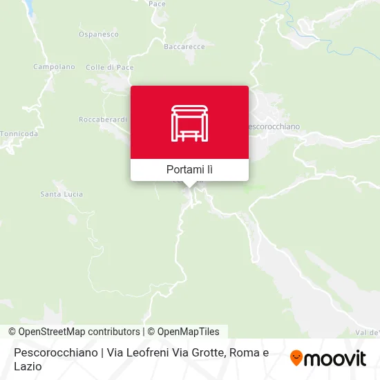Mappa Pescorocchiano | Via Leofreni Via Grotte