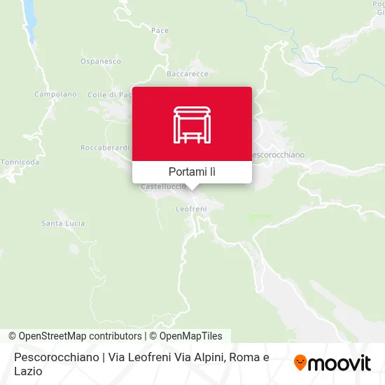 Mappa Pescorocchiano | Via Leofreni Via Alpini