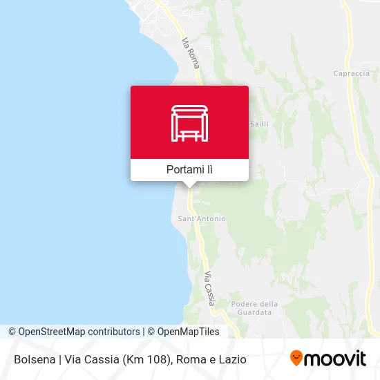 Mappa Bolsena | Via Cassia (Km 108)