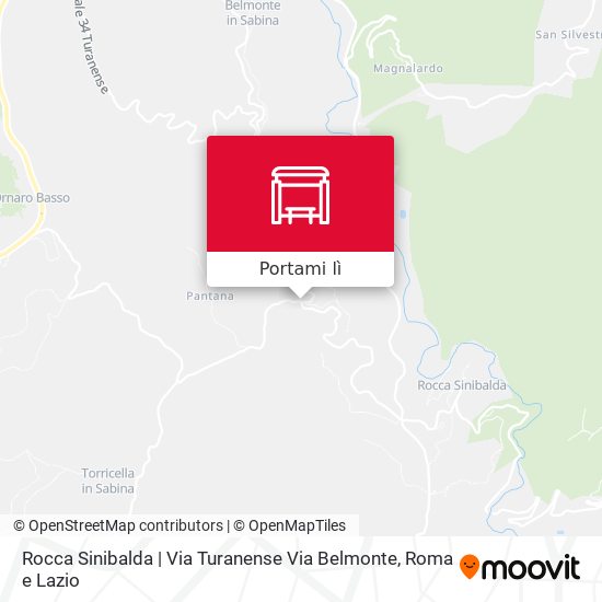 Mappa Rocca Sinibalda | Via Turanense Via Belmonte
