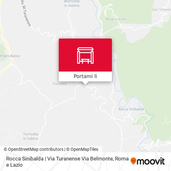 Mappa Rocca Sinibalda | Via Turanense Via Belmonte