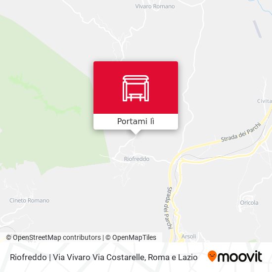 Mappa Riofreddo | Via Vivaro Via Costarelle
