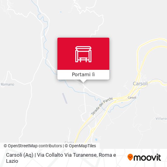 Mappa Carsoli (Aq) | Via Collalto Via Turanense