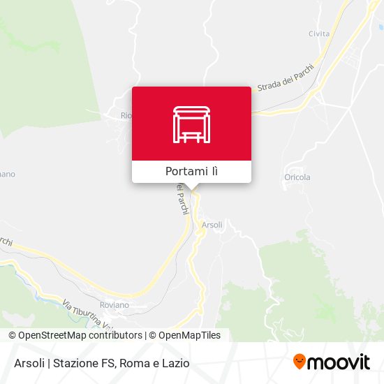 Mappa Arsoli | Stazione FS
