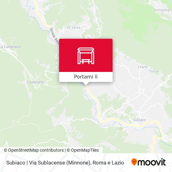 Mappa Subiaco | Via Sublacense (Minnone)