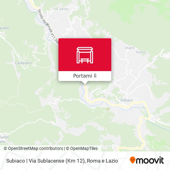 Mappa Subiaco | Via Sublacense (Km 12)