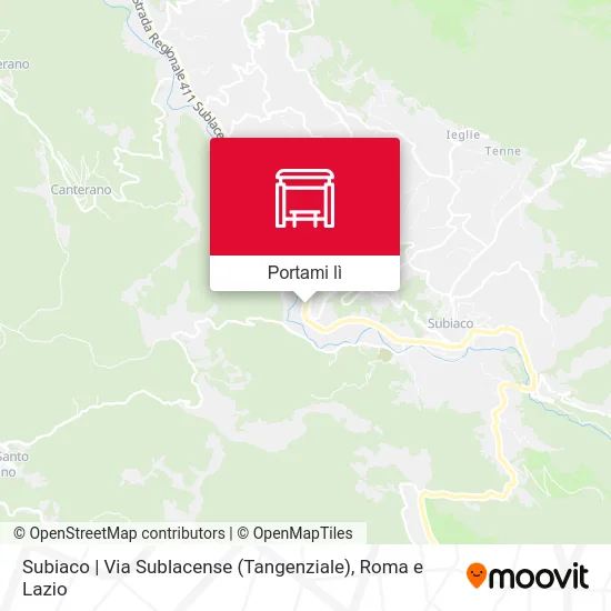 Mappa Subiaco | Via Sublacense (Tangenziale)