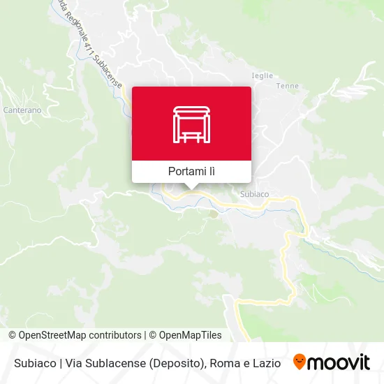 Mappa Subiaco | Via Sublacense (Deposito)