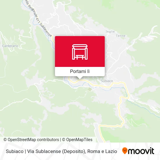 Mappa Subiaco | Via Sublacense (Deposito)