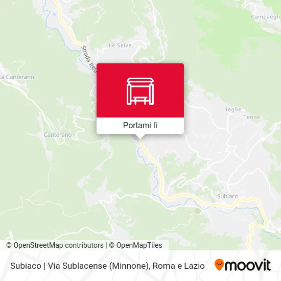 Mappa Subiaco | Via Sublacense (Minnone)