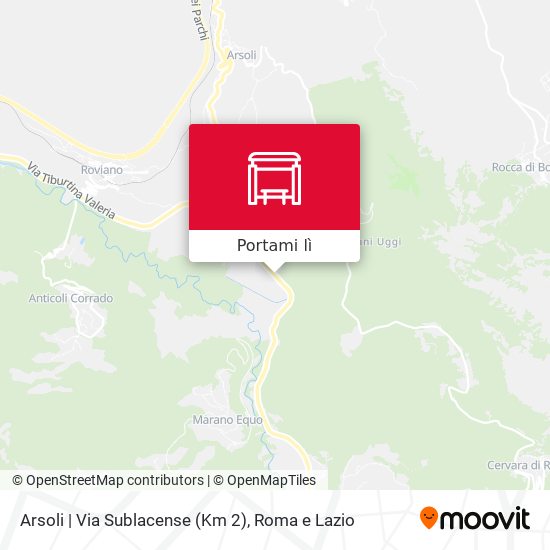 Mappa Arsoli | Via Sublacense (Km 2)