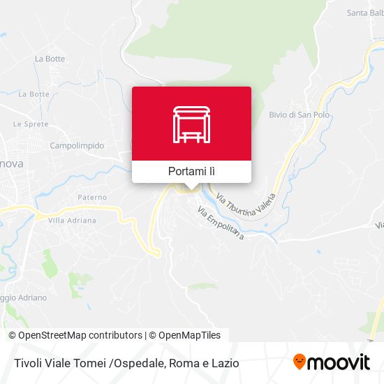 Mappa Tivoli Viale Tomei /Ospedale