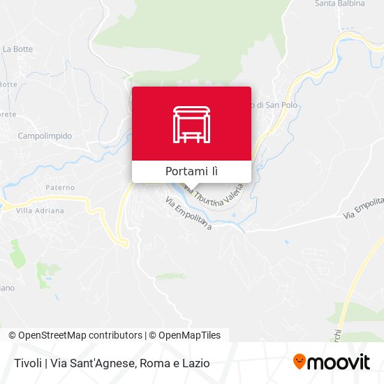Mappa Tivoli | Via Sant'Agnese