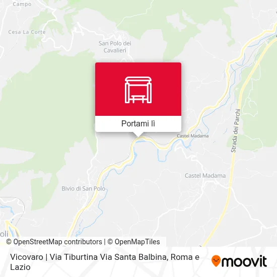 Mappa Vicovaro | Via Tiburtina Via Santa Balbina