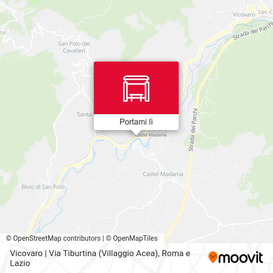 Mappa Vicovaro | Via Tiburtina (Villaggio Acea)