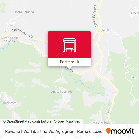 Mappa Roviano | Via Tiburtina Via Agrognoni