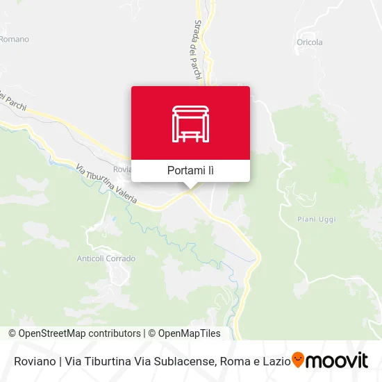 Mappa Roviano | Via Tiburtina Via Sublacense