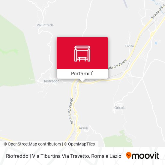 Mappa Riofreddo | Via Tiburtina Via Travetto