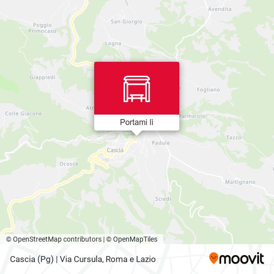Mappa Cascia (Pg) | Via Cursula