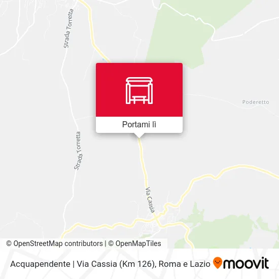 Mappa Acquapendente | Via Cassia (Km 126)