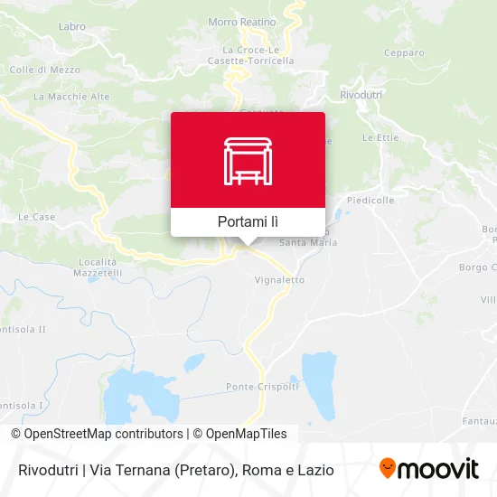 Mappa Rivodutri | Via Ternana (Pretaro)