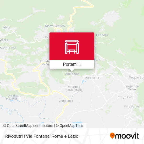 Mappa Rivodutri | Via Fontana