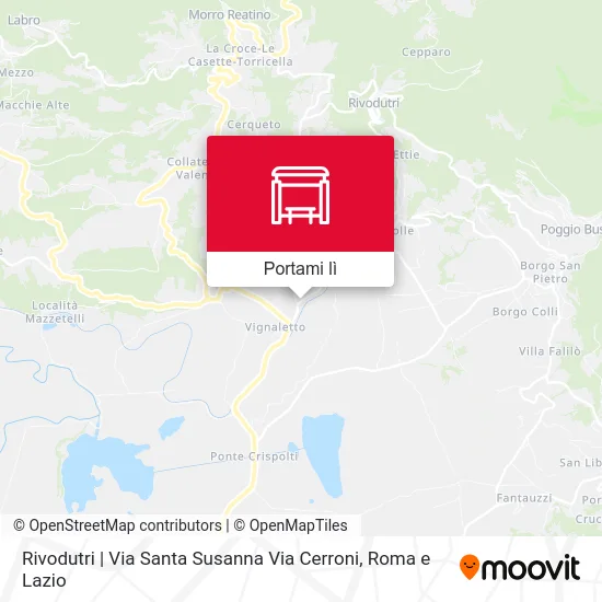 Mappa Rivodutri | Via Santa Susanna Via Cerroni