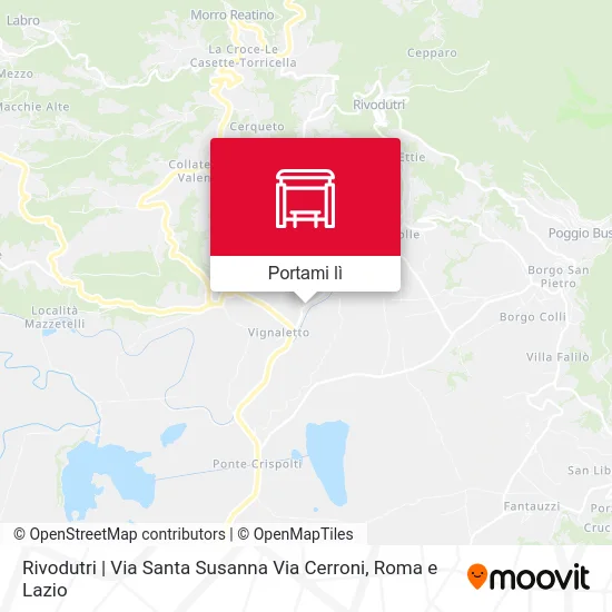 Mappa Rivodutri | Via Santa Susanna Via Cerroni