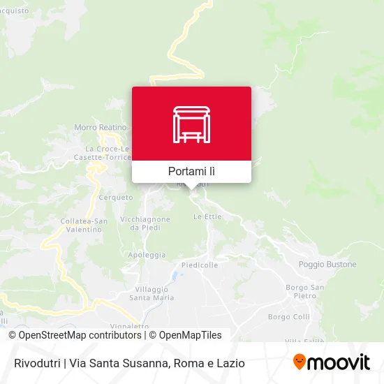 Mappa Rivodutri | Via Santa Susanna