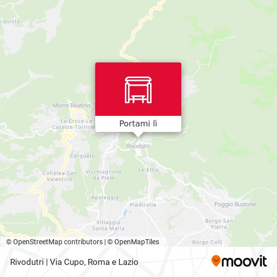 Mappa Rivodutri | Via Cupo