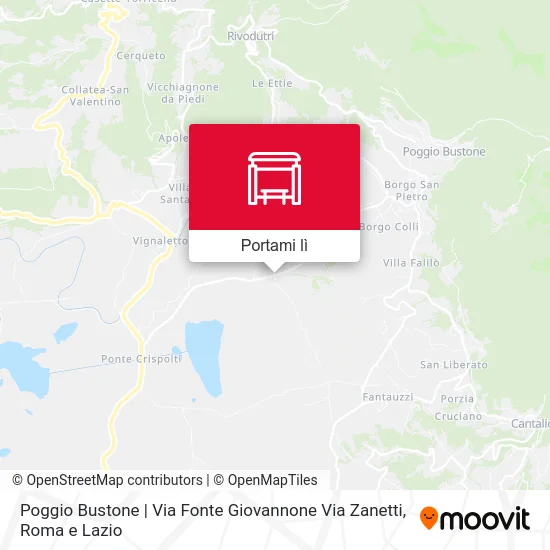 Mappa Poggio Bustone | Via Fonte Giovannone Via Zanetti