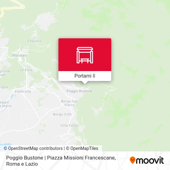 Mappa Poggio Bustone | Piazza Missioni Francescane