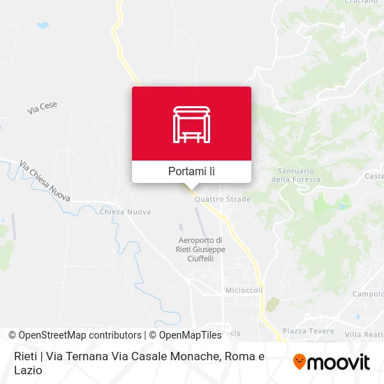 Mappa Rieti | Via Ternana Via Casale Monache