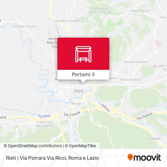 Mappa Rieti | Via Porrara Via Ricci