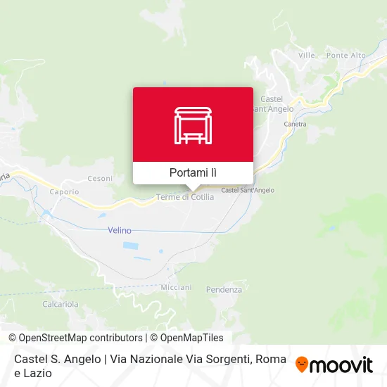 Mappa Castel S. Angelo | Via Nazionale Via Sorgenti