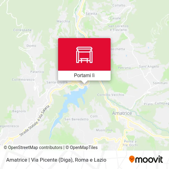 Mappa Amatrice | Via Picente (Diga)