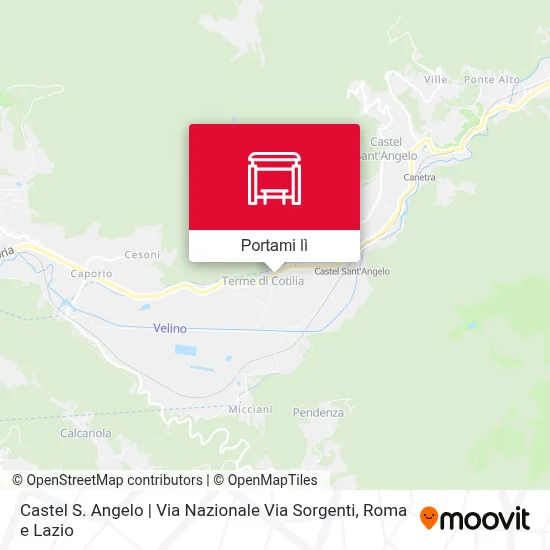 Mappa Castel S. Angelo | Via Nazionale Via Sorgenti