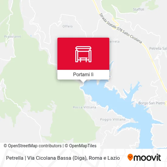 Mappa Petrella | Via Cicolana Bassa (Diga)